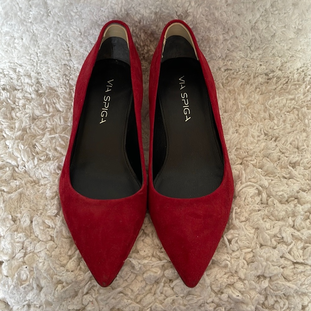 Via Spiga Velvet red heels